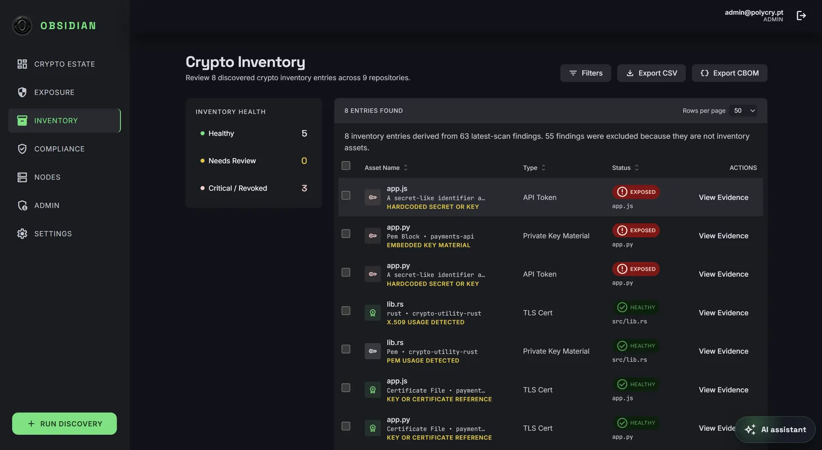 Crypto Inventory